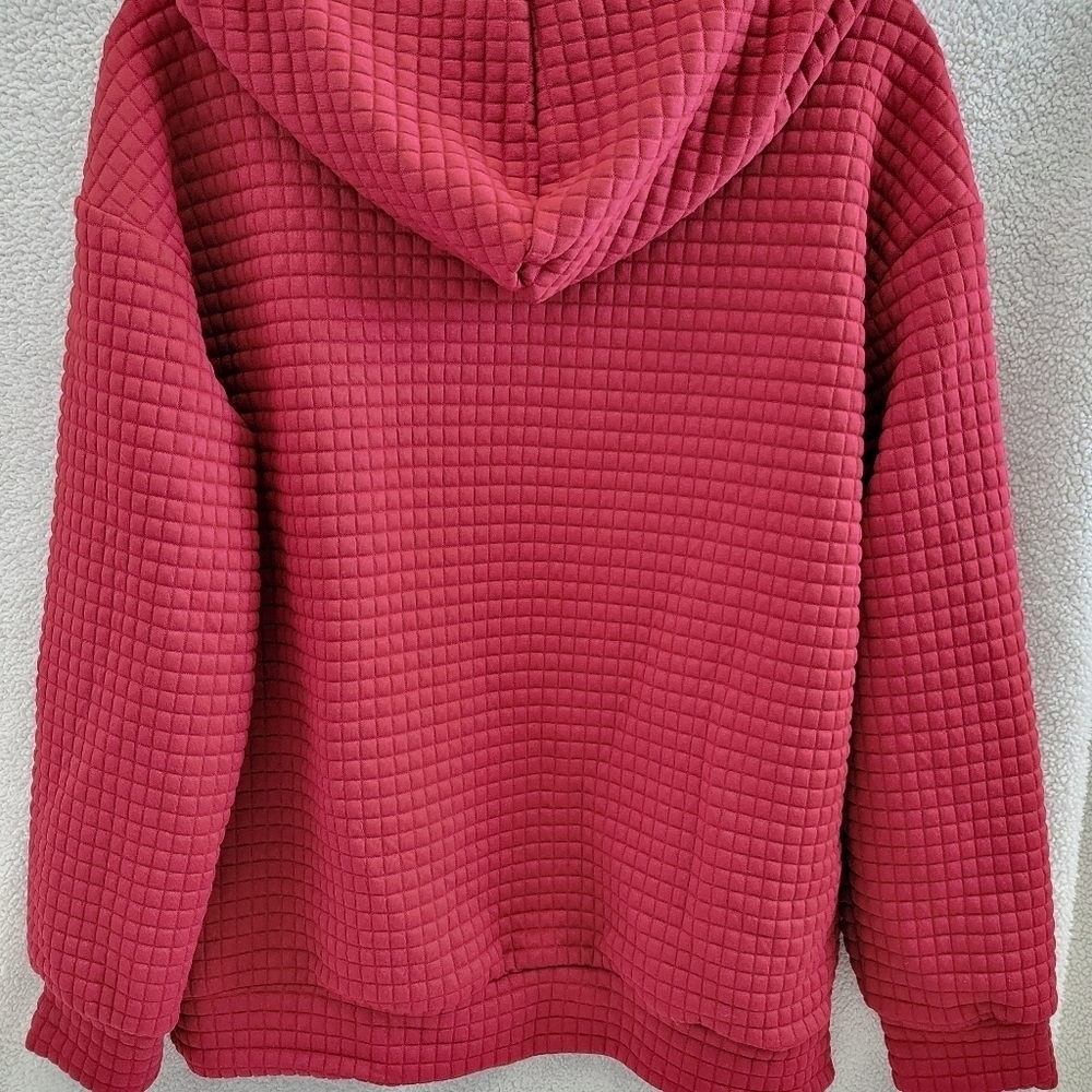 SHEIN EZwear Kangaroo Pocket Drop Shoulder Drawstring Hoodie - Picture 2 of 5